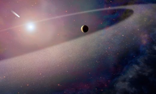 Massive comet-like object pollutes the atmosphere of a white dwarf