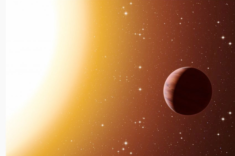 Une représentation artistique d'une exoplanète de type Jupiter chaude. (Crédit: ESO)