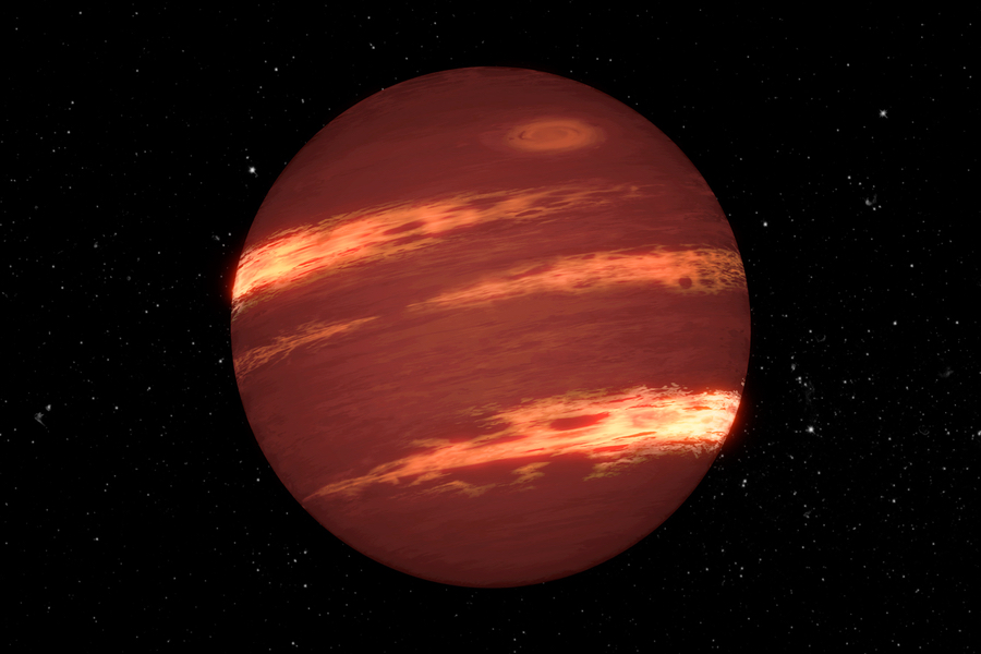 This artist's concept shows a brown dwarf with cloud bands, which would resemble those seen on Neptune and other outer planets. (Credit: NASA/JPL-Caltech)
