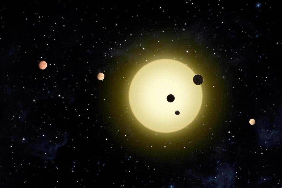 Le système planétaire Kepler-11 est l’un des nombreux systèmes étudiés par Lauren Weiss et ses collègues. (Crédit: NASA/T. Pyle)