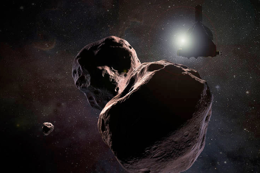 The New Horizons probe celebrated the New Year with a flyby of 2014 MU69, a unique trans-Neptunian object. (Credit: NASA/JHUAPL/SwRI/Steve Gribben)