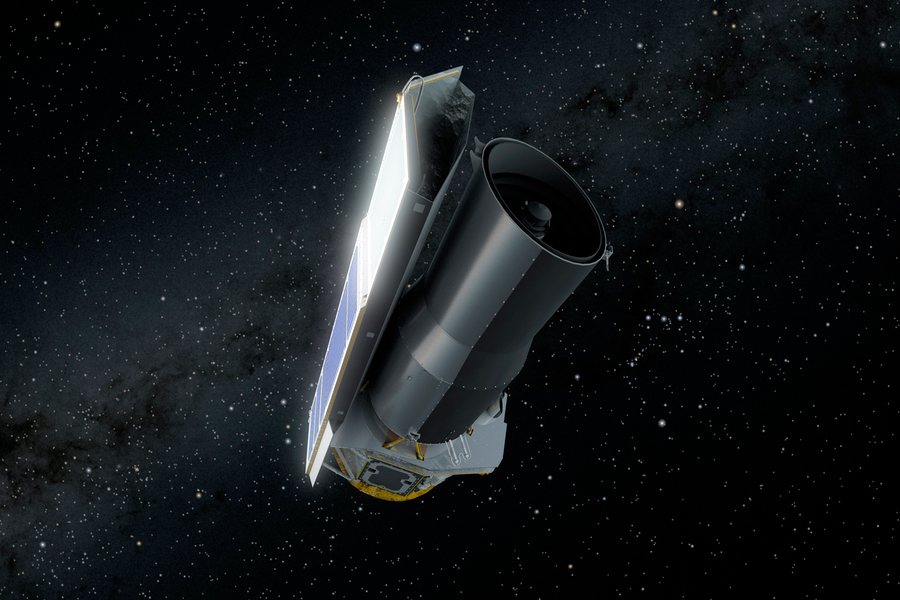 Réprésentation artistique du télescope spatial Spitzer. (Crédit: NASA/JPL-Caltech)