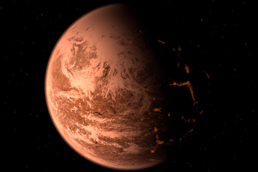 Mohamad Ali-Dib is trying to better understand super-Earths like Gliese 876 d, seen here in an artist's rendering. (Credit: T. Schindler/NSF)