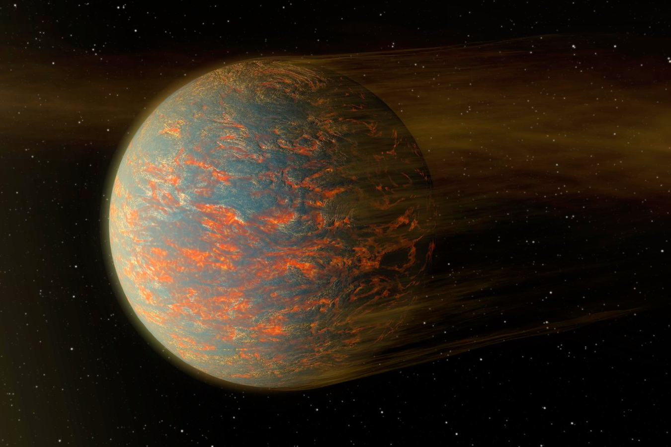 Une représentation artistique de l'exoplanète 55 Cancri e. (Crédit: NASA/JPL-Caltech)