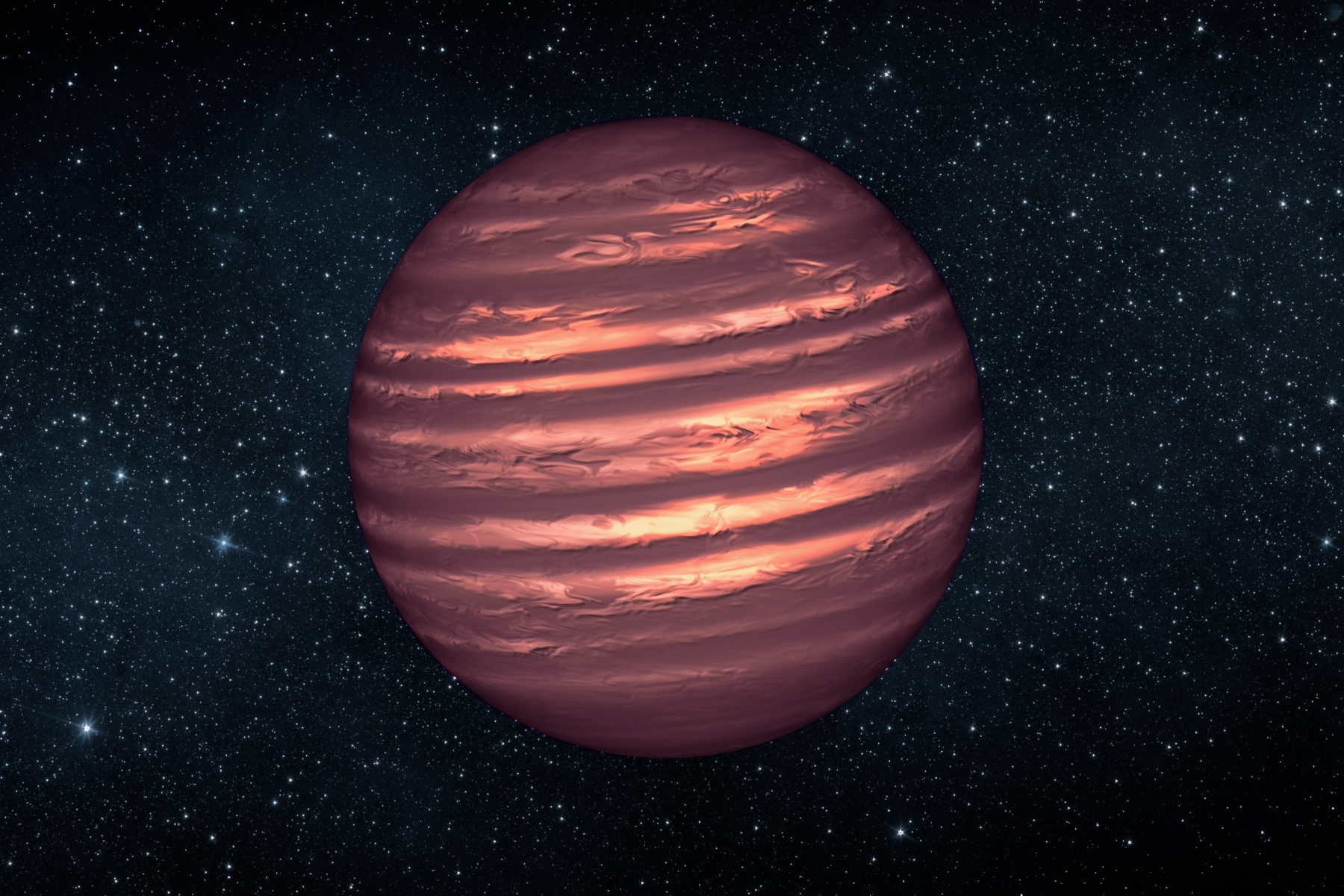 An artistic representation of the brown dwarf 2MASSJ22282889-431026. (Credit: NASA/JPL-Caltech)
