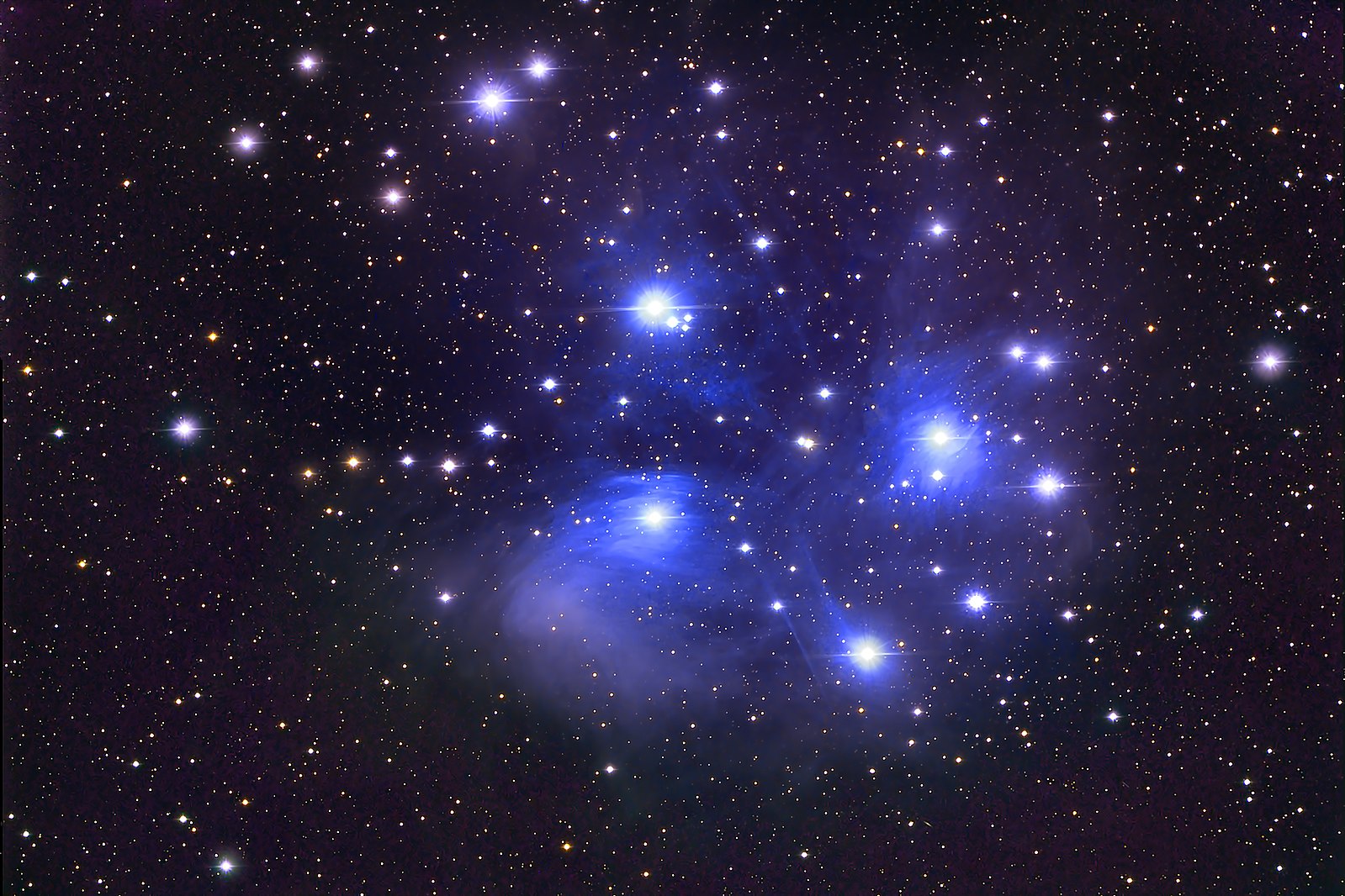 An image of the Pleiades, a young association of stars. (Credit: D. O'Donnell)