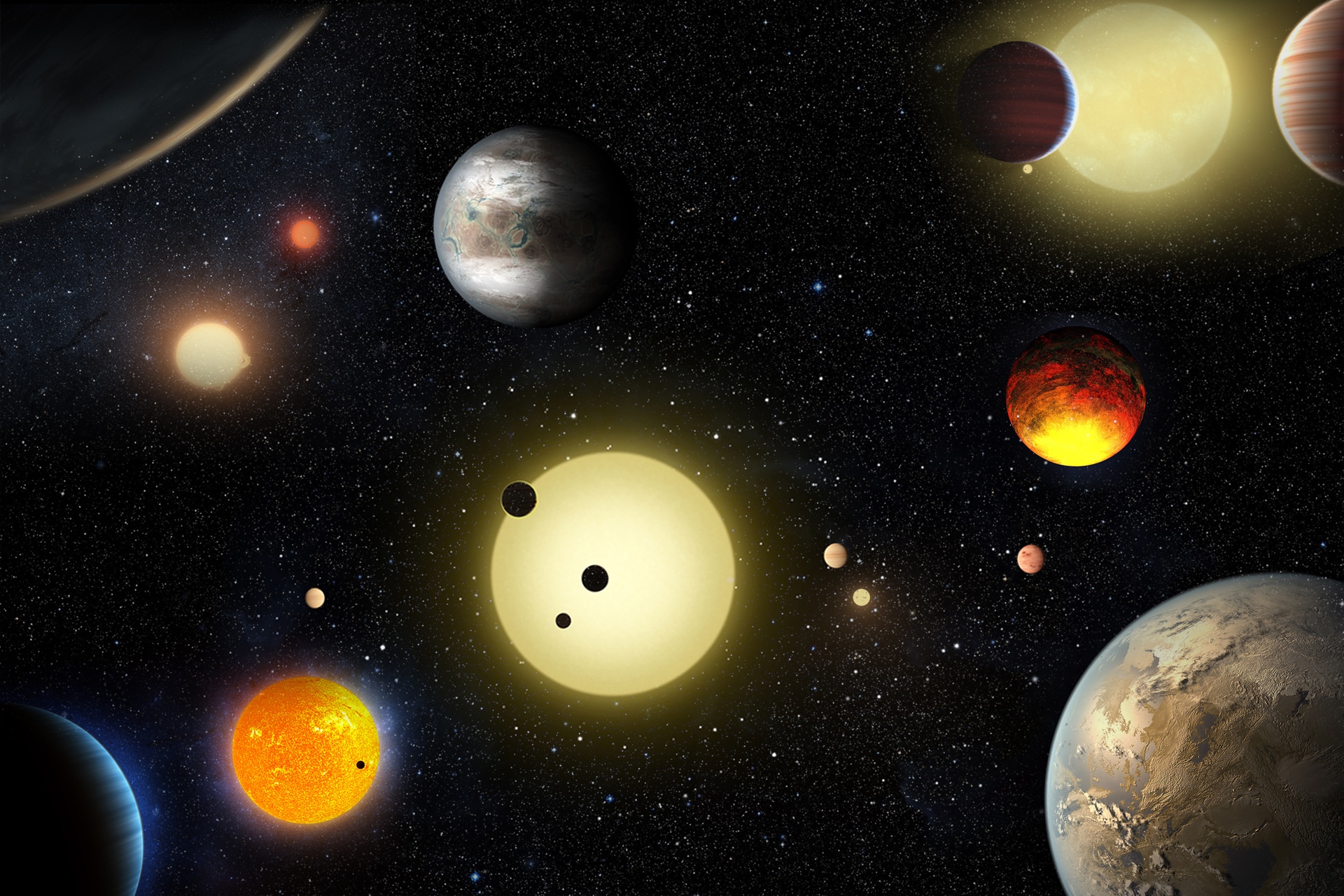 Une représentation artistique d'exoplanètes. (Crédit: NASA/W. Stenzel)