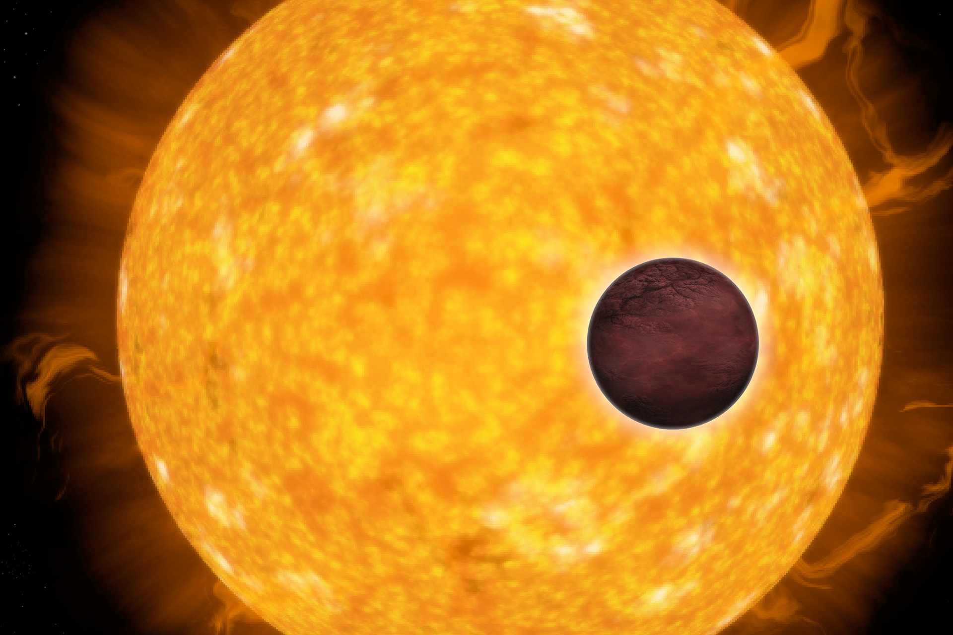 Une représentation artistique d'un transit d'exoplanète. (Crédit: ESA)