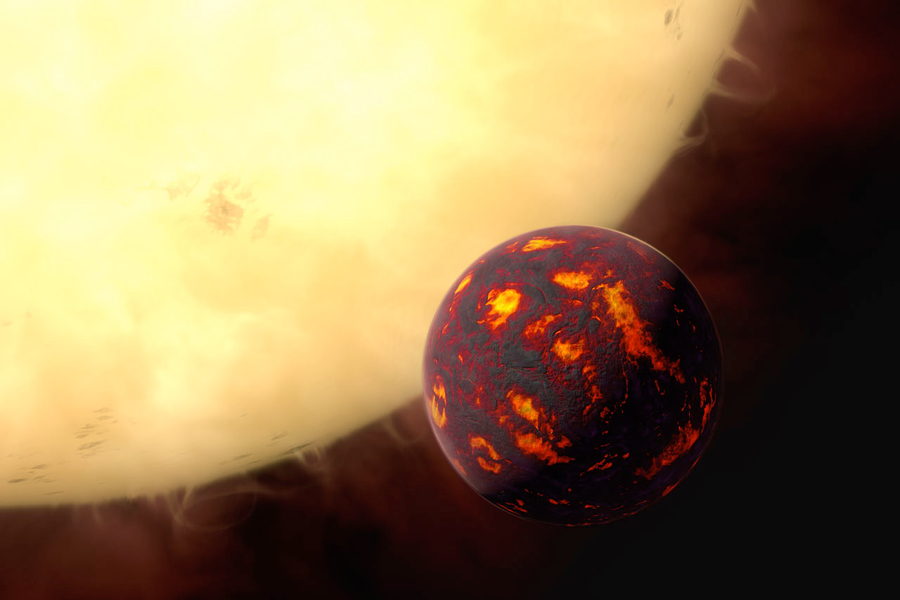 Représentation artistique de l'exoplanète 55 Cancri e, étudiée par Lisa Dang pendant sa thèse. (Crédit: ESA/Hubble)