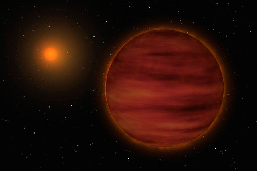 Artistic representation of a brown dwarf around a low mass star. (Credit: ESO)