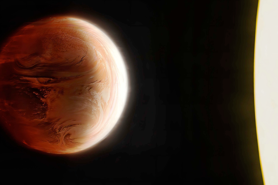 Représentation artistique de l'exoplanète WASP-121 b. (Crédit: Engine House VFX/MPIA)