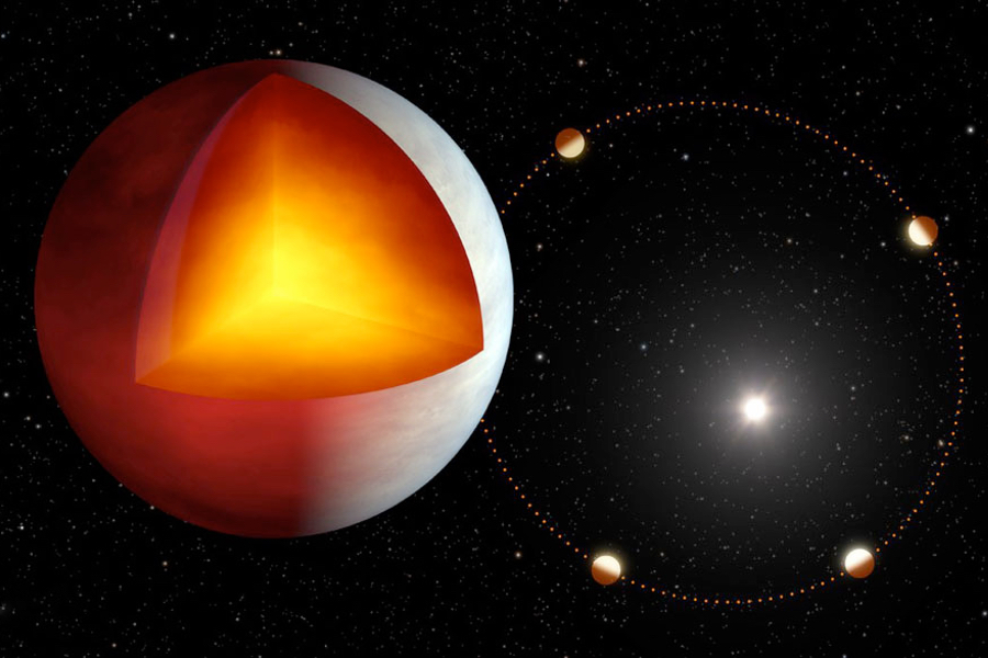 Représentation artistique de XO-3b, une exoplanète étudiée avec le télescope spatial Spitzer. (Crédit: NASA/JPL-Caltech/R. Hurt/IPAC)