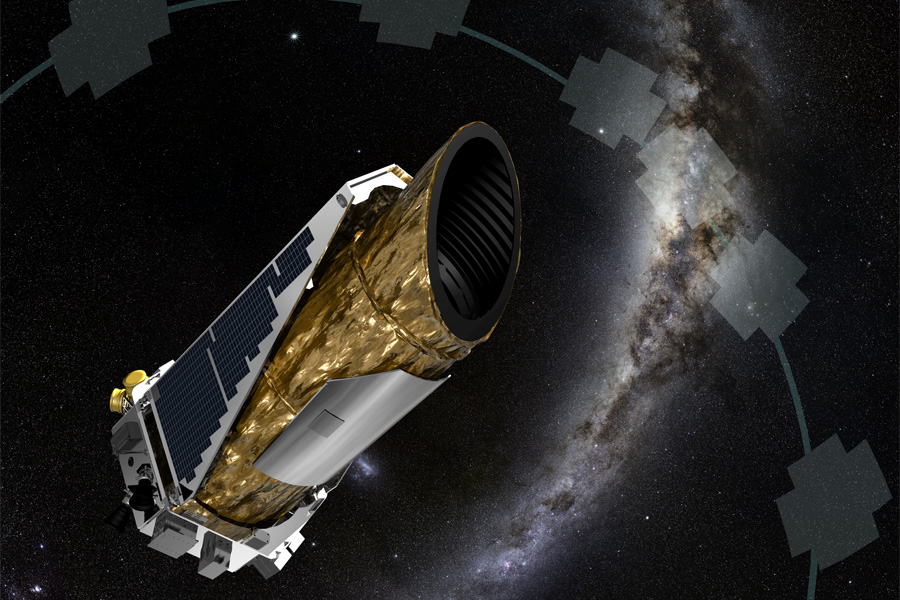 Représentation artistique du télescope spatial Kepler. Crédit: NASA/Ames/JPL-Caltech/T Pyle