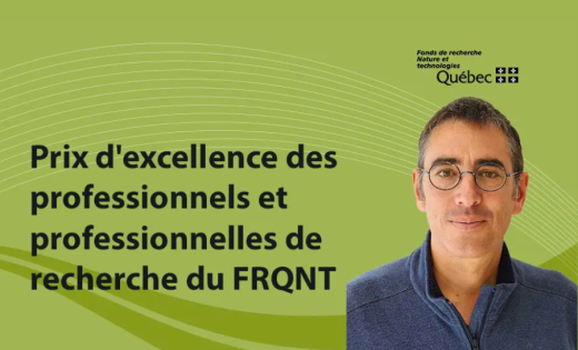 Researcher Étienne Artigau receives an award from the Fonds de recherche du Québec