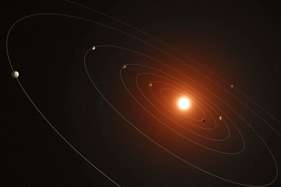 Représentation artistique du système Kepler-385. Crédit d'image: Bishop's/D. Rutter.