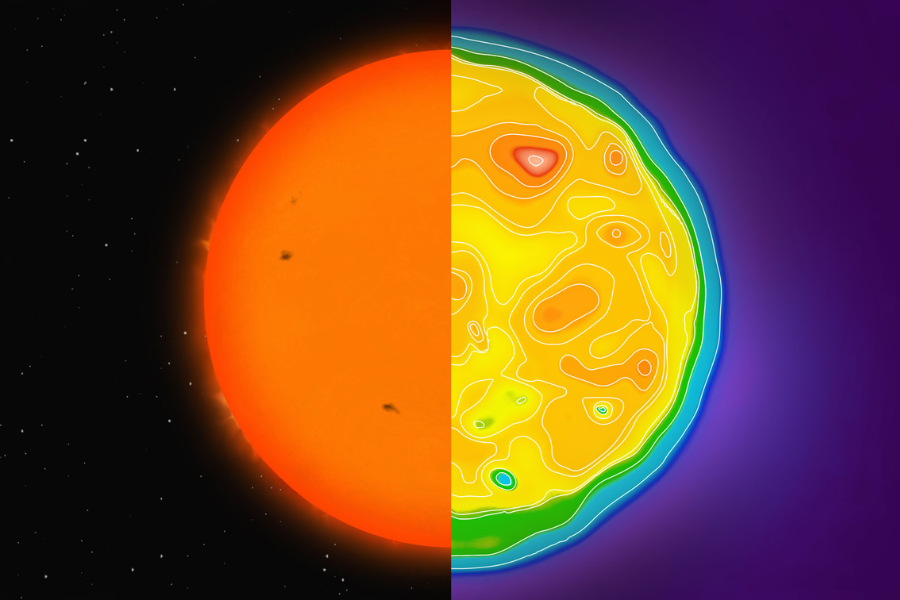 A star’s temperature is far from uniform; it varies both across the star’s surface and over time. Now an innovative technique developed by UdeM’s Étienne Artigau and his team makes it possible to track these changes with unprecedented precision. Credit: Benoit Gougeon/UdeM.