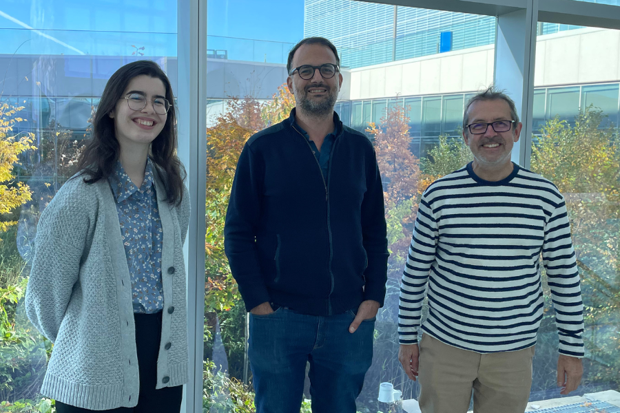 Alexandrine L'Heureux, recipient of the Lumbroso Grant, along with Sylvain Lumbroso and René Doyon. Credit: M-E Naud