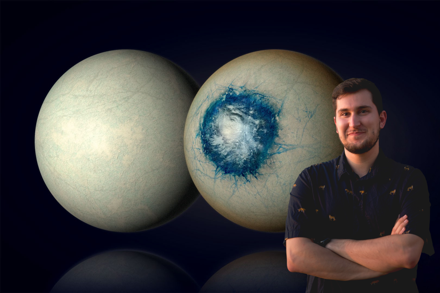 The planet LHS 1140 b (left) was a subject of study during researcher Charles Cadieux's time at IREx. (Credit: B. Gougeon/UdeM and courtesy photo)